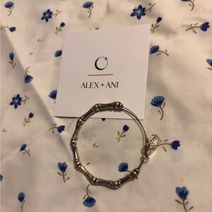 Alex and Ani Simple Silver Block Bracelet